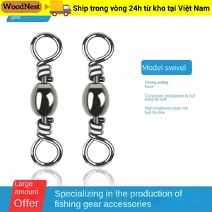 WOODNEST 100 Chiếc Đầu Nối Câu Cá, Vòng Xoay Vòng Chắc Chắn Câu Cá Cán Xoay, Thép Không Gỉ Xoay 360 Độ Đầu Nối Câu Cá Cường Độ Cao