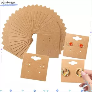 DAYBREAK 100 Miếng Thẻ Trưng Bày Bông Tai, Đồ Thủ Công DIY Có Lỗ Đựng Bông Tai Bao Bì Thẻ, Trang Sức Bán Thẻ Trang Sức Thẻ Giấy Kraft Bao Bì Bán Lẻ