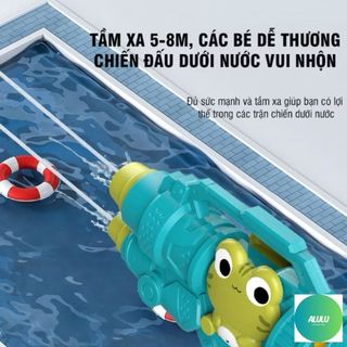 Súng Nước 2 Nòng Siêu Mạnh Bắn Xa 8m, Súng Phun Nước 2 Tia Song Song Bình To 800ml, Đồ Chơi Nước Cho Bé 3 Mẫu Thú