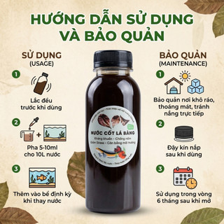 Nước Cốt Lá Bàng Đậm Đặc X3 - Lọc Nano Siêu Trong - Dưỡng Cá Betta, Cá Lóc, Giảm Stress