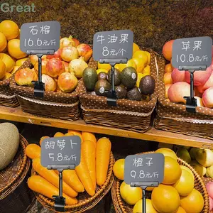 Nhãn giá thực phẩm TUYỆT VỜI, có kẹp Thẻ giá bảng phấn có thể xóa được, Màn hình quảng cáo chống nước có thể ghi lại A4 A5 A6 Giá ký hiệu Giá đỡ bánh siêu thị Thực đơn nhà hàng