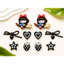 Set Charm Cô Bé Phù Thủy Nơ Đỏ Cưỡi Chổi Gấu Đen Cherry Kawaii Trang Trí Dép Siu Dễ Thương