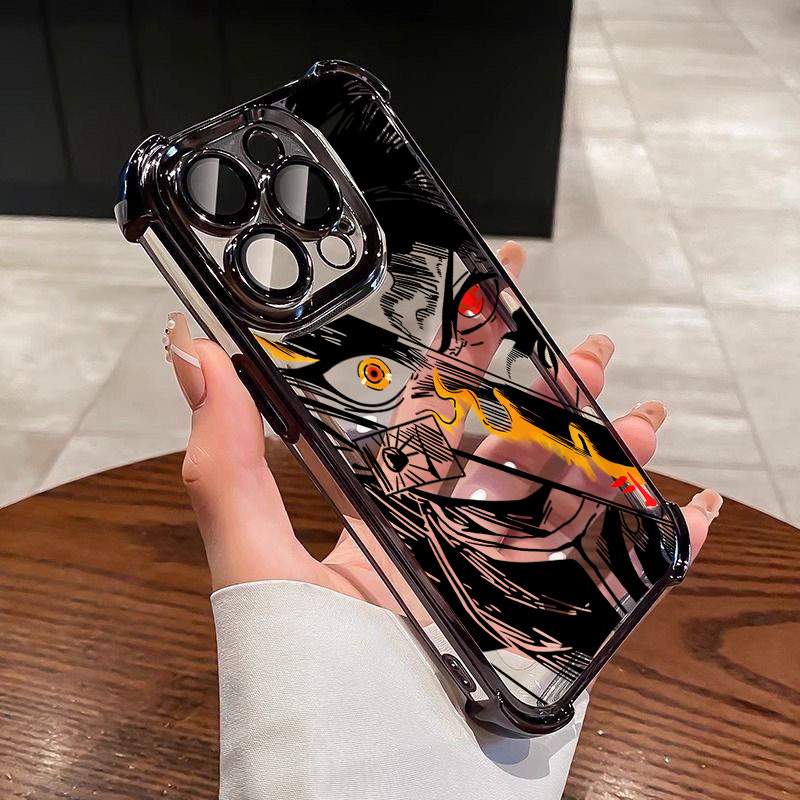 Anime Demon Slayer Mắt Mạ Dành Cho Xiaomi 17T 15T 14T POCO X8 Pro Max 15 X7 X3 F5 M3 M4 Pro X5 F4 F7 M7 F8 Ultra Ốp Lưng Túi Khí Bảo Vệ Góc Trong Suốt