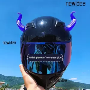 NEWIDEA 2 Chiếc Mũ Bảo Hiểm Trang Trí Sừng Quỷ, Đa Năng Tự Dính Mũ Bảo Hiểm Xe Máy Sừng, Mũ Bảo Hiểm Nhựa Bền Nhẹ Phụ Kiện Trang Trí