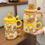 YB2 Sáng Tạo Dễ Thương Bánh Mì Nướng Bánh Mì Cốc Gốm Có Nắp & Thìa Trẻ Em Ăn Sáng Cốc Sữa Gia Đình Cà Phê
