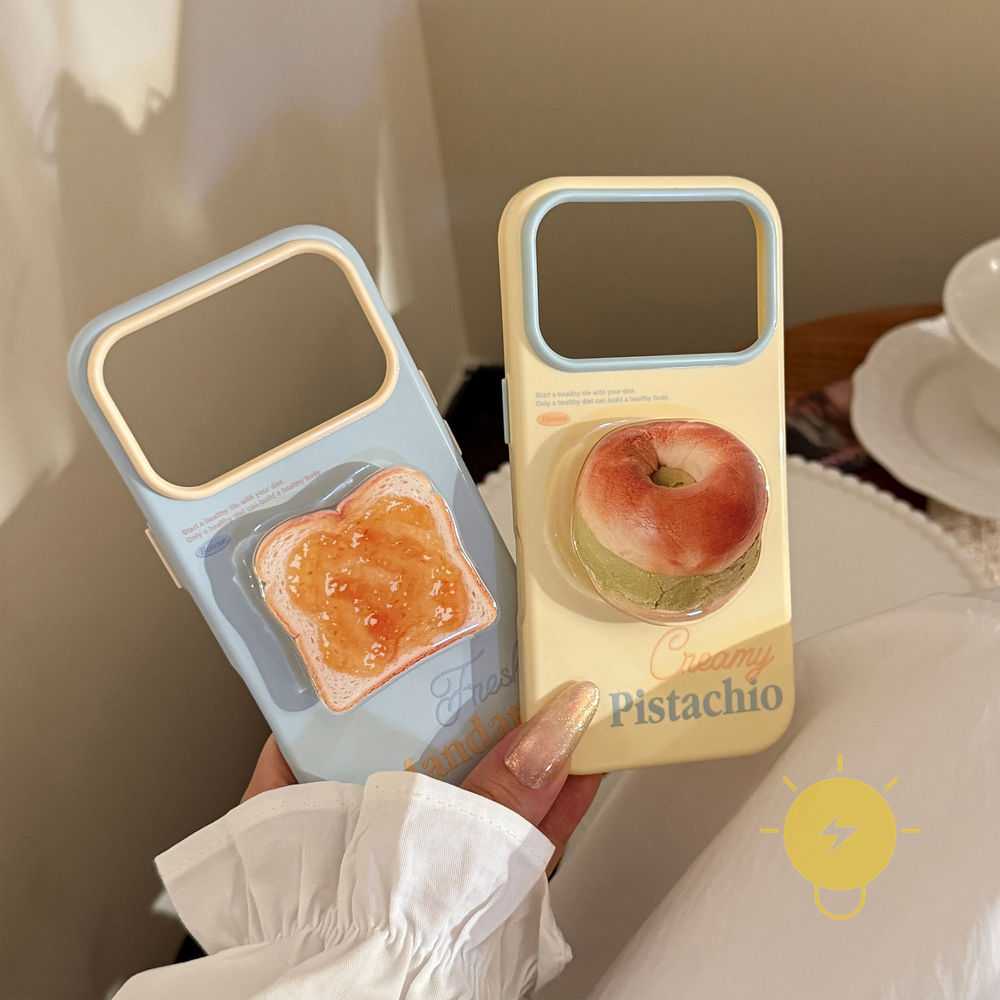 Phone Case For iPhone 17 Pro Max 16 15 14 13 with Griptok TPU Matcha Bagel with Griptok Aesthetic Korean Cute