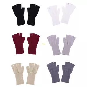 Flgo 21cm 1 Cặp Găng Tay Nửa Ngón Unisex Mùa Đông Đan Màn Hình Cảm Ứng Ấm Găng Tay Ngón Găng Tay Cho Nam Nữ