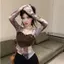 Hot Girl Pure Desire Style Tie-Dye Design Feel Summer Phong cách mới Tube Top Stitching Gạc Áo thun khí chất