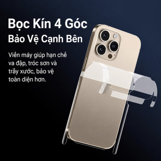 Miếng dán mặt lưng iPhone PPF hydrogel, chống trầy, tự phục hồi, trong suốt cho iPhone 11 12 13 14 15 16 17 Pro Max Plus