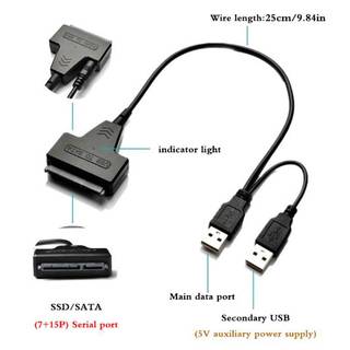 Queenten SATA Cáp Cho Laptop SSD 2.5 Inch Để Bàn HDD Bên Ngoài Ổ Cứng USB 2.0 Adapter Có Cổng Nguồn Cho Hệ Điều Hành, Cho Windwos QT