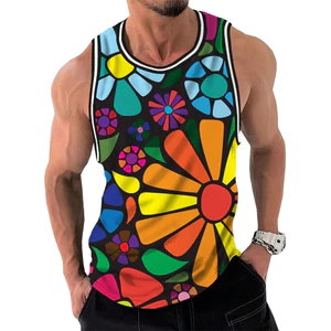 Rainbow Flowers 3D Tank Top Unisex, Mềm Mại Thoáng Khí Vintage Y2K Không Tay Đảng Tee Thường Ngày