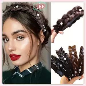 JRP Phong Cách Chống Trơn Trượt Xương Cá Bện Tóc Giả Một Mảnh Thời Trang Nữ Băng Đô Quấn Tóc Phụ Kiện Tóc Thích Hợp Cho Đầm JRP
