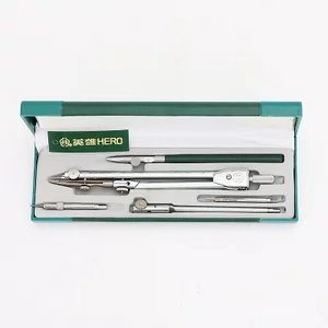 Anh Hùng Dụng Cụ Vẽ H4005 Máy Xây Dựng Thiết Kế Kỹ Thuật Vẽ Chuyên Nghiệp Kim Loại La Bàn Dụng Cụ 5 Mảnh X7QT