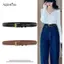 AqToCna Da Hàng Nữ Thắt Lưng Hợp Kim Kim Kim Loại Pin Bule Da Phù Hợp Với Quần Jean Màu Nâu Mỏng Thắt Lưng AqToCna