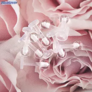 Bluelover 10 Chiếc Acrylic Trong Suốt Môi Stud Xuyên Vòng Sụn Bông Tai Thanh Tragus Mới