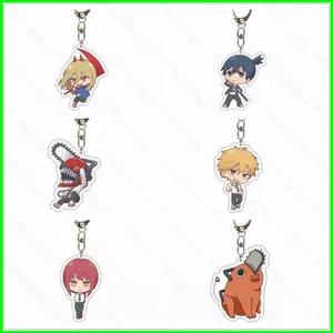 HT3 Cưa Xích Người Móc Khóa Anime Móc Khóa Acrylic Dễ Thương Túi Mặt Dây Chuyền Hoạt Hình Denji Power Hayakawa Aki Móc Chìa Khóa Quà Tặng TH3