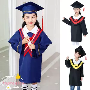TOPTOOLCX 2 Cái / bộ Bộ Áo Choàng Tốt Nghiệp Trẻ Em, Chúc Mừng Tốt Nghiệp Mũ Vữa Đồng Phục Đi Học Trẻ Em, Áo choàng Tốt Nghiệp Rời Có Mũ Tua Rua Cử Nhân Đồng Phục Phù Hợp Với Mùa Tốt Nghiệp