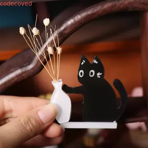 Tủ lạnh cho mèo COCODECOVED, Bộ thu lông mèo hoạt hình sáng tạo, dành cho những người yêu thích mèo Đế Acrylic mới lạ Bình đựng tủ lạnh trang trí Sử dụng nhà bếp