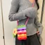 Hàng sẵn có Túi đựng điện thoại di động đầy màu sắc Len Handmade Móc Túi Messenger Túi đeo vai sáng tạo Quà tặng cho bé gái Sản phẩm hoàn thiện dễ thương