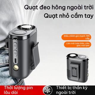 quat deo lung Q1 Pro Quạt đa năng: Đeo lưng, đeo cổ, đeo chéo, để bàn! 199 chế độ gió, mát lạnh bán dẫn