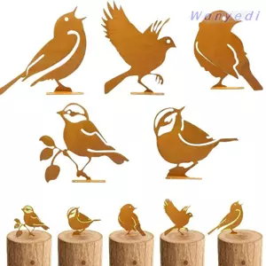 WANYEDI Tượng Chim Kim Loại, Kim Loại Trang Trí Nghệ Thuật Sắt Chim, Phong Cách Mộc Mạc Điêu Khắc Ngoài Trời Trang Trí Sân Vườn Ngoài Trời Sân Vườn