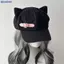 Bluelover Nữ Tai Mèo Bông Tai Bông Tai Gothic Gothic Gothic Gothic Beret Y2K Bé Gái Steampunk Punk Dây Kéo Handmade Mũ Chống Nắng Mới