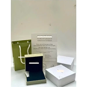 Set Túi Hộp Đựng Trang Sức Vancleef & Arpels (9x9x4), hộp đựng trang sức cỏ ba lá làm quà tặng