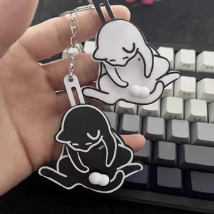 Vui Nhộn Kéo Chơi Trứng Mèo Móc Khóa Quà Tặng Sáng Tạo Trang Trí Nhà Cửa Xoay Túi Acrylic Mặt Dây Chuyền