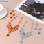 Bluelover Tiệc Cưới Nelace Bông Tai Bộ Hoa Giọt Nước Nelace Cô Dâu Cưới Trang Sức Phụ Kiện Mới