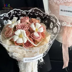 HL 20 Chiếc Giấy Gói Hoa Trong Suốt Ren Hoa Paaging Giấy Chống Thấm Nước Trong Suốt Quà Tặng Bó Hoa Trang Trí Paing Cung Cấp LMWU