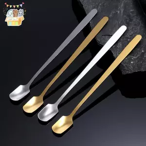 1 Chiếc Thìa Đá Tay Cầm Dài Bằng Thép Không Gỉ Bộ Đồ Ăn Cà Phê & Trà Kem Món Tráng Miệng Khuấy Thìa Muỗng ELWW