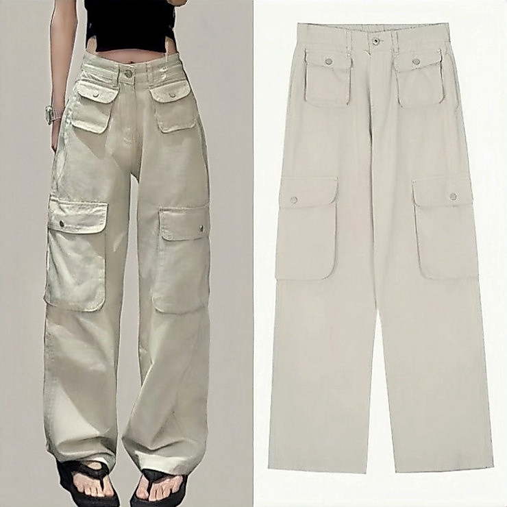 Quần Dài Túi Hộp VENNE Ống Rộng Kaki Cotton Cạp Cao Nam Nữ Unisex