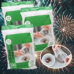 3 Túi 300 Lọc Rác Bồn Rửa Chén Bát Proki- Giữ Bếp Sạch Sẽ, Thoát Nước Nhanh - 100 Chiếc/Gói.