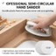 Hộp đựng giấy nhám tự dính nửa vòng tròn - Dụng cụ chà nhám tay bằng nhựa cho tường và chế biến gỗ