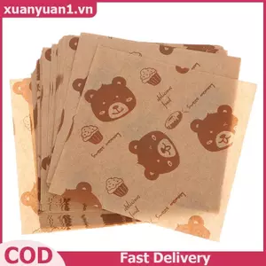 XUAN 100PC Sandwich Pao Giấy Cấp Thực Phẩm Không Có BisphenolA Giấy Chống Dầu Bánh Mì Sandwich Khoai Tây Chiên Giấy Dầu Dụng Cụ Nướng Bánh VN