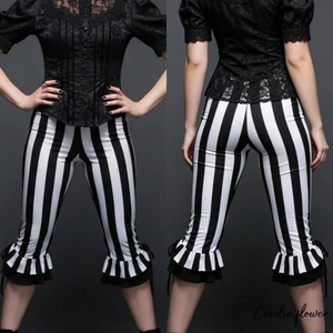 Quần Capri nữ Quần legging đáy chuông sọc mỏng vừa vặn thanh lịch để mặc hàng ngày