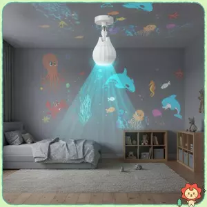Mini Ocean World Chiếu Đèn E27 Đầu Đèn Xoay Đèn Flash Cho Tiệc Ngày Lễ Trang Trí Tường Nhà