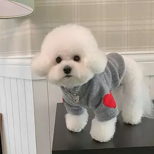 Mùa Thu Chó Tình Yêu Áo Len Ấm Áp Quần Áo Thú Cưng Mèo Đáy Áo Sơ Mi