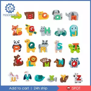 Bảng chữ cái gỗ Đồ chơi giáo dục Giáo dục sớm Khối chữ cái sinh vật lấy cảm hứng từ trẻ em Đồ chơi khủng long đếm lấy cảm hứng từ trung tâm dành cho trẻ mẫu giáo