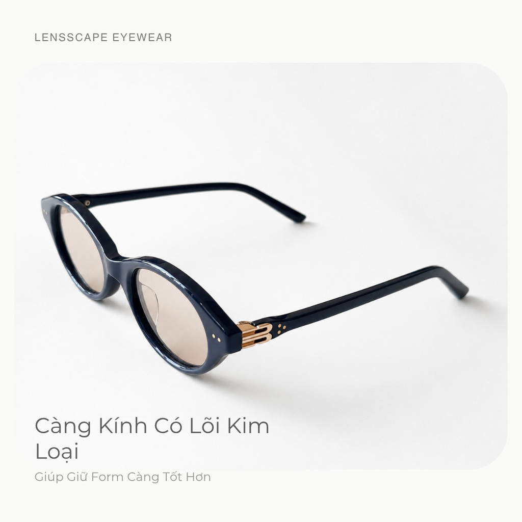 Kính mát nữ dáng oval gọng acetate UV400 dùng ban ngày