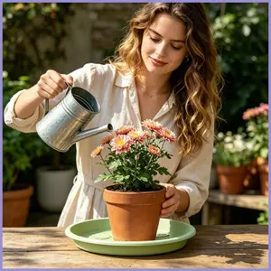 Đĩa Thực Vật Trong Nhà Chống Rò Rỉ Dày Chống Trơn Trượt 17 Inch Khay Thoát Nước Cây Cho Ban Công Sân Vườn Sân mueadsyvn
