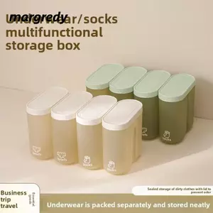 MARGREDY 2 Hộp đựng đồ lót du lịch, Hộp đựng tất kín gọn gàng, Quần lót Mini cầm tay bền bỉ Sử dụng chuyến đi công tác tại nhà
