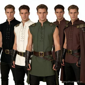 Hàng Mới Về Nam Thời Trung Cổ Retro Phục Hưng Trang Phục Vintage Gothic Trang Phục Người Lớn Halloween Cosplay Lạ Mắt Đầm Cho Đảng Sân Khấu Biểu Diễn LARP Vai Chơi