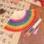 {AKIN} Quạt gấp cầm tay cầu vồng Quạt cầm tay Tây Ban Nha có thể gập lại lớn Thiết kế di động dành cho nữ Phụ kiện biểu diễn trang phục dự tiệc {a}