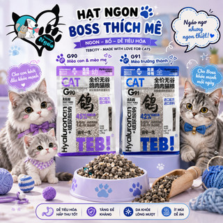 Hạt TEB G 1.5kg không độn ngũ cốc dành cho Mèo mix ruốc chà bông chất lượng cao _Ngáo Petshop