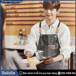 Tạp dề nấu ăn cao cấp quà tặng cho người nội trợ Dây đeo điều chỉnh được, Có túi / Túi rộng, Vải bố Chịu mài mòn