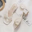 Dép quai ngang mũi vuông dành cho nữ Giày sandal nữ cỡ lớn mùa hè Giày cao gót đế dày phong cách Hà