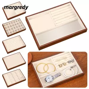 Ngăn kéo lưu trữ trang sức MARGREDY, Khay trang sức hạt gỗ thiết kế đơn giản, Kích thước nhỏ dễ thương Trang trí chức năng thực tế Giải pháp lưu trữ Vòng lưu trữ