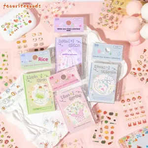Nhãn dán móng tay FAVORITEGOODS, Nhãn dán cốc tự dính đa chức năng, Nhãn dán hoạt hình Mini DIY để trang trí móng tay nghệ thuật