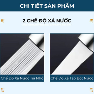 Vòi Nối Dài  - Lõi Van Thép Không Gỉ, 2 Chế Độ Xịt, Xoay 360° Tăng Áp
